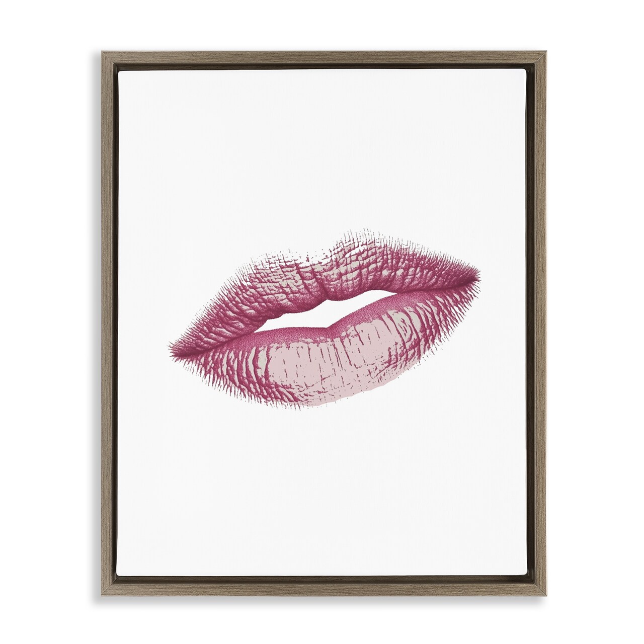 Stupell Industries Feminine Pink Lips Glam Floating Frame, design by Christine Simpson Art